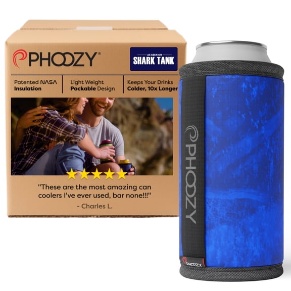 PHOOZY Insulated Can Cooler, 16 oz, Blue
