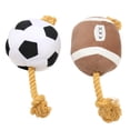 thumbnail image 3 of Juguete para perros de fútbol, divertido interactivo al aire libre, cuerda de algodón, juguete para cachorros de fútbol para perros pequeños, medianos y grandes, 3 of 13