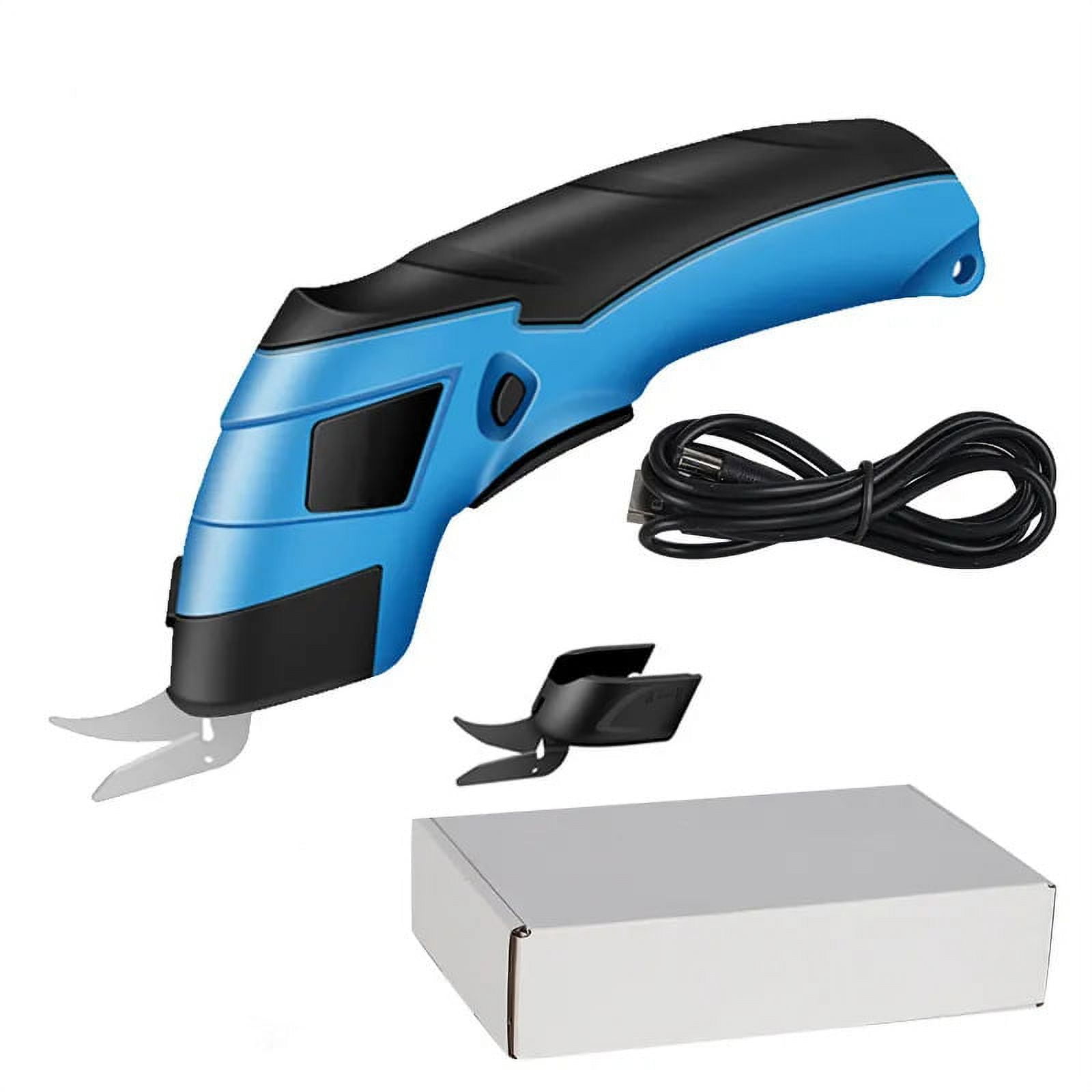 Electric Scissors for Cutting Fabric, Cardboard & Plastic  Rechargeable Cordless Electric Scissors with 2 Blades