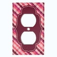 thumbnail image 2 of Metal Light Switch Plate Outlet Cover Vintage Red Pink Plaid Frame Wallpaper WAL036, 2 of 13