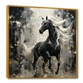 thumbnail image 2 of Designart "Simplified Galloping Horse I" Unicorns Floater Framed Wall Art Living Room, 2 of 5