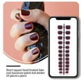 thumbnail image 5 of Uñas postizas Soidarity 24 piezas Shortie Square Head Estilo francés 17 uva morada, 5 of 5