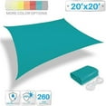 thumbnail image 2 of Paradise 20' X 20' Ft 260 GSM Waterproof Sun Shade Sail-Turquoise Green Rectangle UV Block  Awning Canopy Outdoor Garden Backyard, 2 of 2