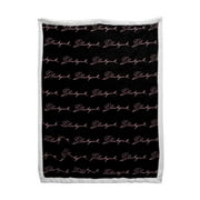 BlackPink Sherpa Back Blanket, 60 x 90, Microfiber, Black