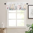 thumbnail image 3 of nqOlkjepod Botanical Floral Farmhouse Short Window Curtain Valances, Spring Summer Farmhouse Flowers Rod Pocket Kitchen Valances for Living Room Bedroom Bathroom Cafe, 1 Panel - 54" x 18", 3 of 8