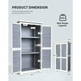 thumbnail image 4 of Lofka Outdoor Storage Cabinet, 63in Wooden Garden Tools Shed with 2 Lockable Doors, Waterproof Roof for Yard Garge Patio Deck Porch, Gray, 4 of 10