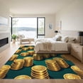 thumbnail image 3 of ODIKA 8'x10' Machine Washable Non-Slip Area Rug, Graphic Gold High Traffic Rug, Gold, 1006637, 3 of 7
