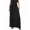 thumbnail image 2 of Women'S Solid Color Pleated Midi Skirt Versatile Fashion Casual Long Skirt Elegant Black L, 2 of 10