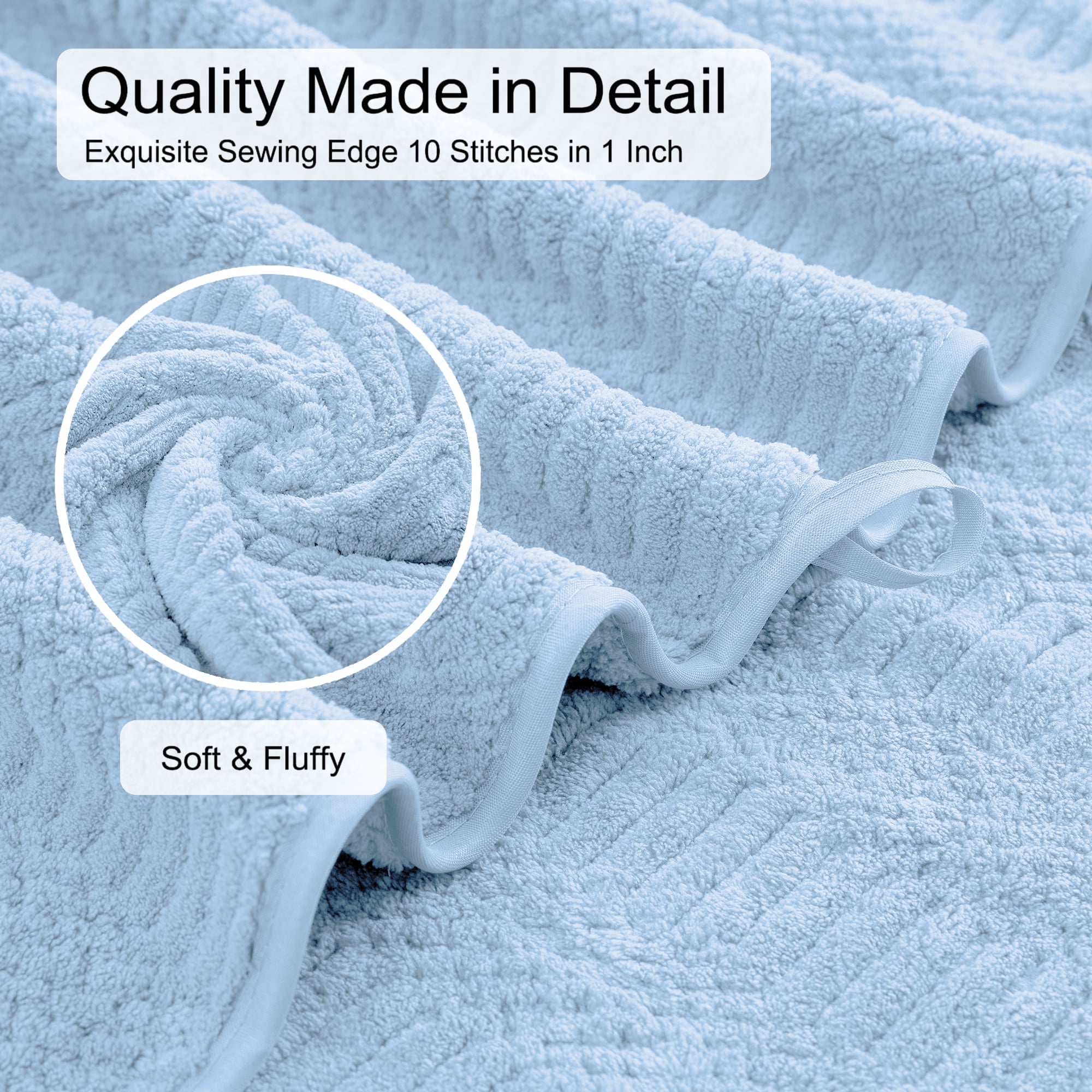 Jessy Home 2 Pack Blue Hand Towel Set 16"x31" Soft Highly Absorbent Quick Dry 200 GSM Hand Towels