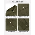thumbnail image 3 of GIRUNS Men's Corduroy Jacket Long Sleeve Button Down Shirts Casual Shirt Jackets with Flap Pockets Army Green L, 3 of 8