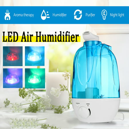 Ultrasonic Humidifier Cool Mist Best Air Humidifiers for Bedroom / Living Room / Baby with LED Night Light  Aroma Diffuser atomizer 4Color Home Office Large 4L Water Tank Auto Shut (Best Atomizer For Thc Juice)