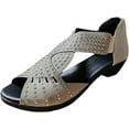 thumbnail image 2 of Vintage Western Sandals for Women - Peep Toe Mid Heel Party Shoes with Rear zipper, Comfortable Summer Sandals, 2 of 12