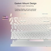 Redragon K673 PRO 75% Wireless Gasket RGB Gaming Keyboard, 3-Modes 81 Keys Compact Mechanical Keyboard w/Hot-Swap Socket, Dedicated Knob Control & Sound Absorbing Pads, Linear Red Switch
