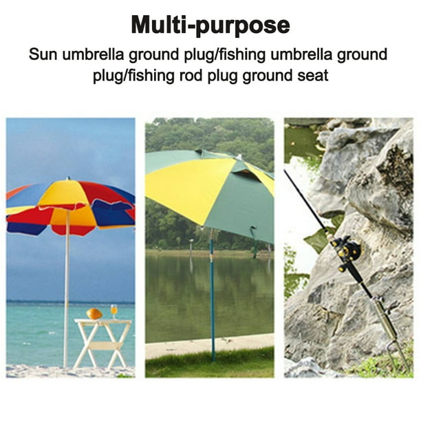 Com-four® 2 Soportes De Sombrilla Para Atornillar – Casquillos De Tierra Para Jardín, Base Para Sombrillas Ligeras De Plástico (Verde + Azul)