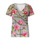 thumbnail image 4 of Moda Mujer Cuello en V Manga corta Impresión Jersey Blusas sueltas Tops Camiseta OAVQHLG3B Store lin121212, 4 of 4
