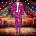 thumbnail image 6 of FYEGRE Men's Carnival Suits Mens Carnival 3D Digital Printed Light Business Suit Set Contemporary Jacket and Trousers Ensemble for Style Hot Pink L, 6 of 6
