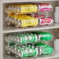 thumbnail image 4 of Automatic Rolling Soda Can Organizer Adjustable Width Soda Can Dispenser for Refrigerator Fridge Organizer Extendable Stackable Pop Can Drink Organizer for Fridge Cabinet Countertop Clear BPA Free, 4 of 9