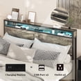 thumbnail image 7 of Veanerwood Queen Platform Bed Frame with Headboard, LED Lights and Power Strip, for Bedroom, Gray, 7 of 7