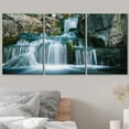 thumbnail image 3 of wall26 3 Panel Canvas Wall Art - Landscape Cascading Waterfall in Rocky Mountain - Giclee Print Gallery Wrap Modern Home Art Ready to Hang - 24"x36" x 3 Panels, 3 of 5