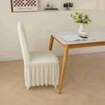 thumbnail image 5 of Seersucker Chair Covers for Dining Chairs,Stretchable Universal Dining Room Chair Slipcovers Washable Removable Elastic Chair Covers for Home,Kitchen,Wedding, Party,Banquet,Protector with Lace Trim, 5 of 9
