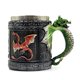 thumbnail image 1 of Vaso de diseño único en 3D para café o cerveza, fabricado en acero inoxidable 304 y resina, capacidad de 450ml, ideal para hogar, bares o restaurantes, con detalle de dragón., 1 of 6