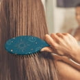 thumbnail image 4 of Boho Celestial Detangling Hair Brush – Golden Sun and Moon Art Paddle Brush with Soft Bristles, Astrology Print Wooden Handle Comb, 4 of 8
