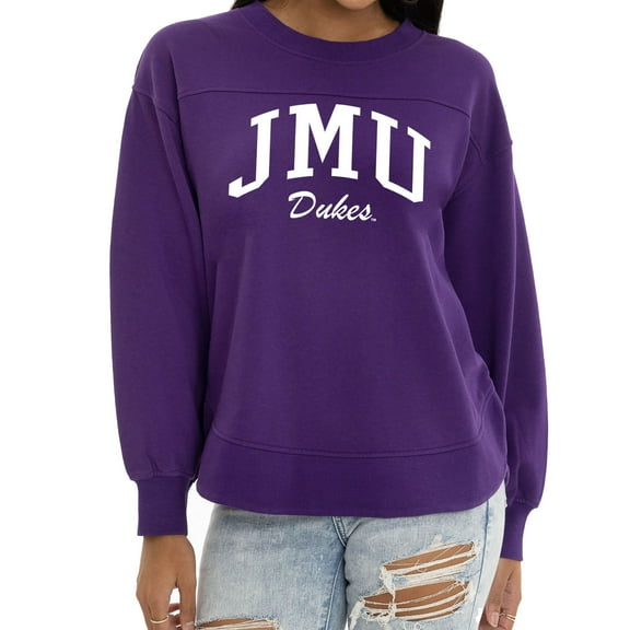 Women's  Purple James Madison Dukes Yvette Pullover Sweatshirt