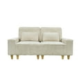 thumbnail image 5 of Aukfa 3 Piece Sofa Set - 71" Deep Seat Couch Loveseat Couch w/ Cup Holders&Pillows, Solid Wood Legs, Beige, 5 of 9