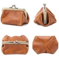 thumbnail image 2 of CoCopeaunts Genuine Leather Clutch Bag for Women Kiss Lock Wallet Retro Coin Purse Coin Organizer Cute Purse, 2 of 6