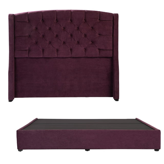 Box Base Cama King Size+Cabecera Sitka Morado