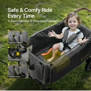 BabyVista Wagon Stroller All-Terrain for 2 Kids with Canopy, Parents Organizer, Adjustable Handlebar, Compact Foldable Baby Stroller Collapsible Toddler Stroller