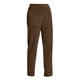 thumbnail image 2 of Pantalones de pana Prolriy para mujer, moda, temperamento, personalidad, color sólido, cintura elástica, rayas, pierna recta, pantalones casuales, pantalones de pana para mujer, pantalones marrón XL, 2 of 4