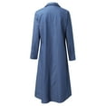 thumbnail image 3 of Quealent Casual Summer Dress Dresses Fashion Summer V Neck 3/4 Sleeve Loose Long Maxi Pleated Dress Cowboy Tie Midi Denim Women Dress Light Blue 2XL, 3 of 5
