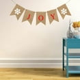 thumbnail image 2 of Gymnture christmas Banner Christmas Banner Party Burlap Xmas Banners Theme Flag Triangle Fabric Decoration Hanging Bunting Snowflake Joy, 2 of 10