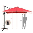 thumbnail image 3 of Costway Parasol Déporté de Patio 10 Pieds X 13 Pieds en Aluminium, Rotation 360°, Inclinaison, Bourgogne, 3 of 10