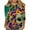 #087-Green, variant on Craaazy Women's Mardi Gras Sweatshirt Casual Carnival Print Crew Neck Shirts 3/4 Sleeve Loose Tops Gifts