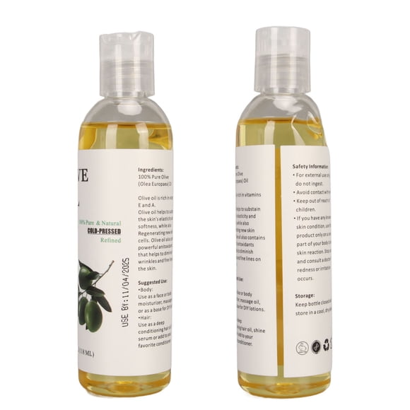 Aceite De Masaje Para La Piel, Aceite De Oliva Prensado En Frío Para Masaje Hidratante Para El Cuidado Del Cabello