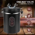 thumbnail image 3 of 2800ML Coffee Canister with Date Tracker&Transparent Window, 35OZ Coffee Container with 30ML Measure Spoon&4 co2 Valve, Coffee Bean Storage Container for Grounds Coffee, Beans, Tea(Black), 3 of 7