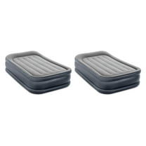 Intex Dura Beam Deluxe Pillow Raised Air Bed w/ Built In Pump, Twin, 2 Pack