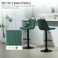 thumbnail image 4 of HOMCOM Tabourets de Bar Ensemble de 2 Tabourets de Bar Pivotants Réglables avec Dossier Vert, 4 of 10