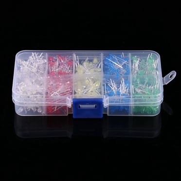 500-Piece LED Assortment Kit – 3mm & 5mm – White/Yellow/Red/Blue/Green – DIY Electronics