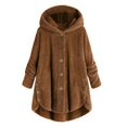 thumbnail image 1 of MKLEKYY Light Jackets for Women Women Plus Size Button Tops Hooded Loose Cardigan Wool Coat Winter Jacket, 1 of 3