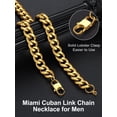 thumbnail image 5 of Suplight Cuban Link Chain for Men Women, Gold Plated Stainless Steel Waterproof Miami Curb Cuban Chain Necklace, 12mm 26 Inch Hip Hop Mens Jewelry Gifts for Brother Friends Birthday, 5 of 8