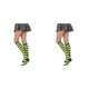 thumbnail image 4 of Qarigey 1 par de calcetines a rayas hasta la rodilla elasticidad transpirabilidad cómodo calcetín cálido botas medias verde amarillo a rayas Rayas amarillas verdes 2piezas Qarigey CBP288761, 4 of 6