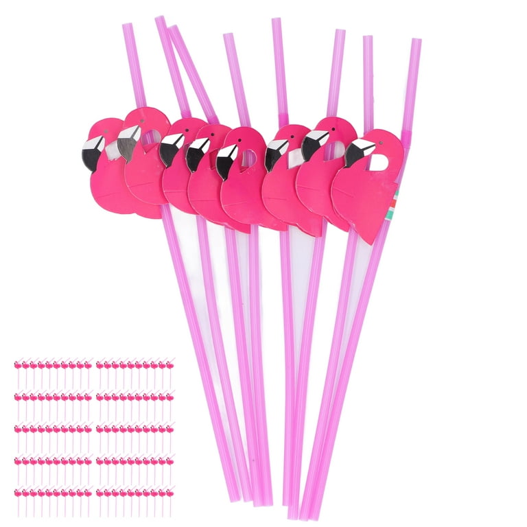 Cocktail Straws, Flamingo Drinking Straws Safe To Use Bendable Plastic  Paper 100Pcs For Wedding Decoration