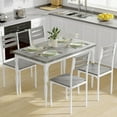 thumbnail image 1 of Ensemble de Salle à Manger 5 Pcs pour 4, Ensemble de Table à Manger Style Industriel avec 4 Chaises, Ensemble de Table de Cuisine pour Salle à Manger Cuisine Appartement, Table de Cuisine avec Pieds de Table Extraterrestre, 1 of 7