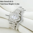 thumbnail image 3 of Newshe Wedding Engagement Ring Set for Women 925 Sterling Silver 3pcs 1.4Ct Pear White Cz Size 12, 3 of 7