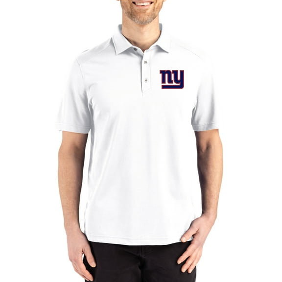 Men's Cutter & Buck White New York Giants Big & Tall Advantage Refresh Epic Confidence Recycled Tri-Blend Pique Polo