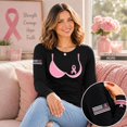 thumbnail image 3 of Wild Bobby Words of Encouragement Distressed US Flag Breast Cancer Awareness Womens Long Sleeve T-Shirt, 3 of 6