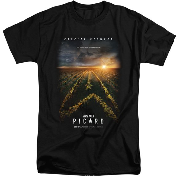 Star Trek Picard Picard Poster Adult Tall T-Shirt 18/1 T-Shirt Black